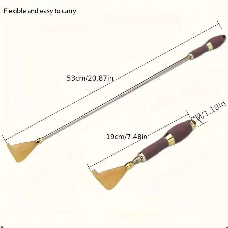 1pc telescopic back scratcher massager with soft massage roller telescopic stainless steel rod and soft scratching head ergonomic adjustable height ideal for care and everyday use home massage tool personal grooming accessory compact massager telescopic design durable construction sturdy material adjustable scratcher handheld massager elderly care travel essential Product details 0