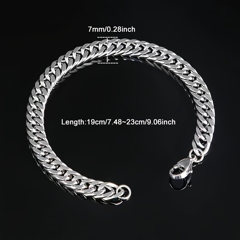 Men's 304L Stainless Steel Double-Layer Braided Bracelet, Durable