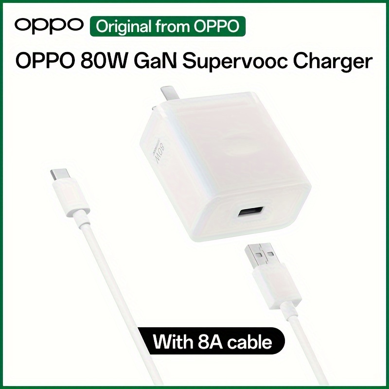 

Oppo 80w Gan Charger Kit, With Usb-a To Type-c 8a Cable, Fast Charger Adapter, With Cable Oppo Shop