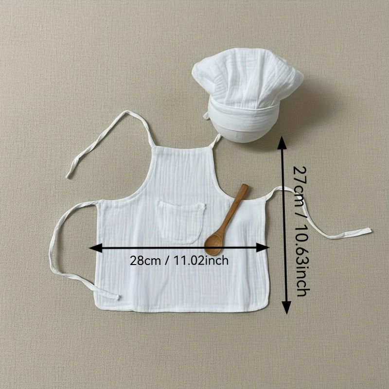 Disfraz De Chef Para Bebé – Gorro Y Delantal, Tela De Poliéster, Tallas 0-6 Meses Y