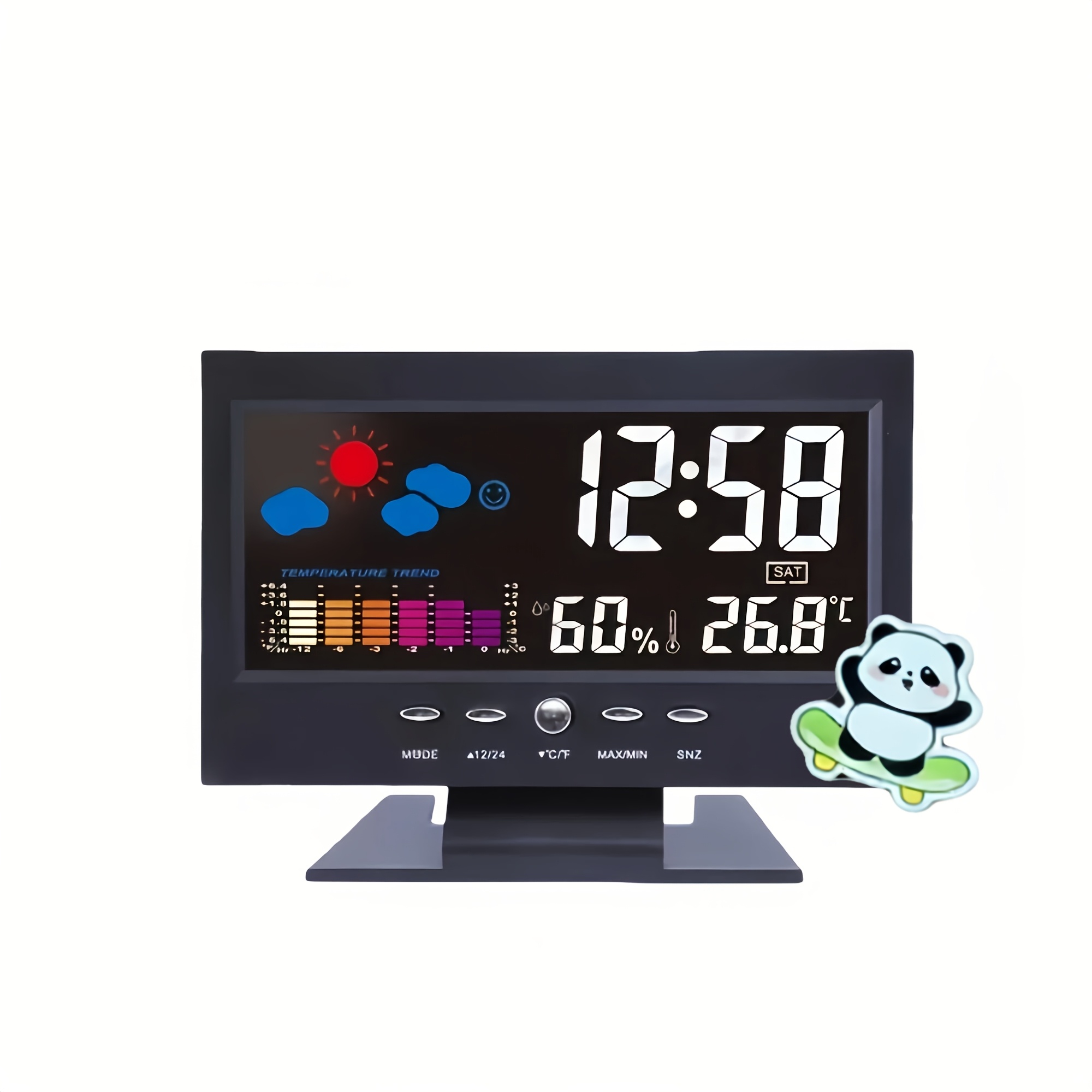 TEMU 1pc Sound-controlled Ocean Digital Alarm Clock - 3d Led Clock With Time/date/day Display, 12/24 Hour Format, Color Screen, Temperature And