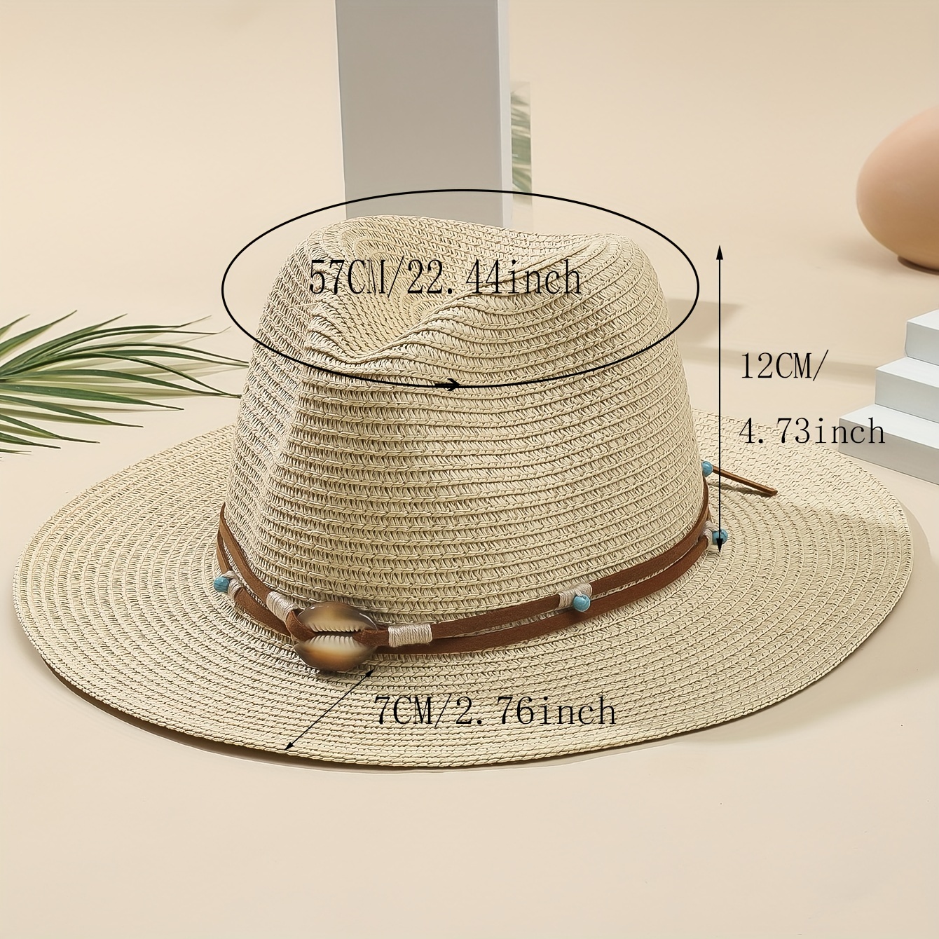 Sun Protection Oversized Beach Hat With Foldable Straw Cap Wide