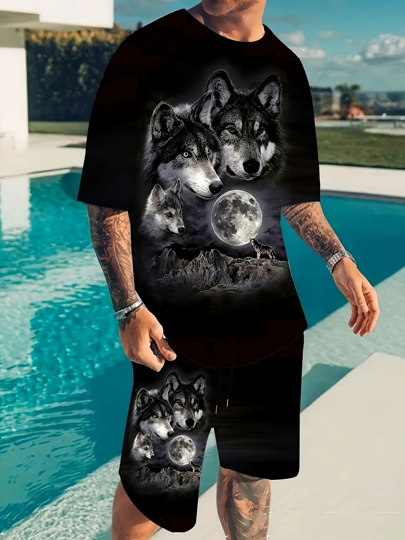 【美品】 darc sport Wolf shorts 刺繍　狼　ブラック　M 美品】 darc sport Wolf shorts 刺繍 狼 ブラック M