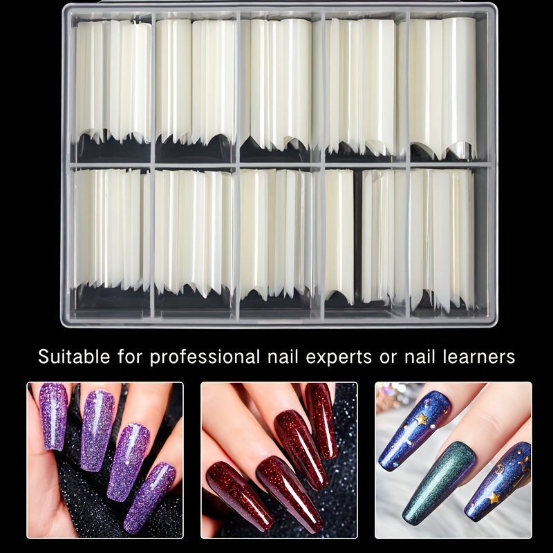 

100pcs Nail Tips Set With Box, Straight Tapered Square Clear/ Tips For Acrylic Nails, Diy Nail Art And Salon Use