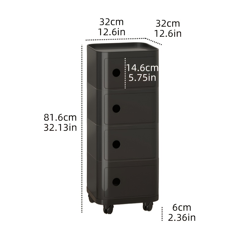 Square ABS Plastic Drawer-Style Multi-Layer Storage Cabinet