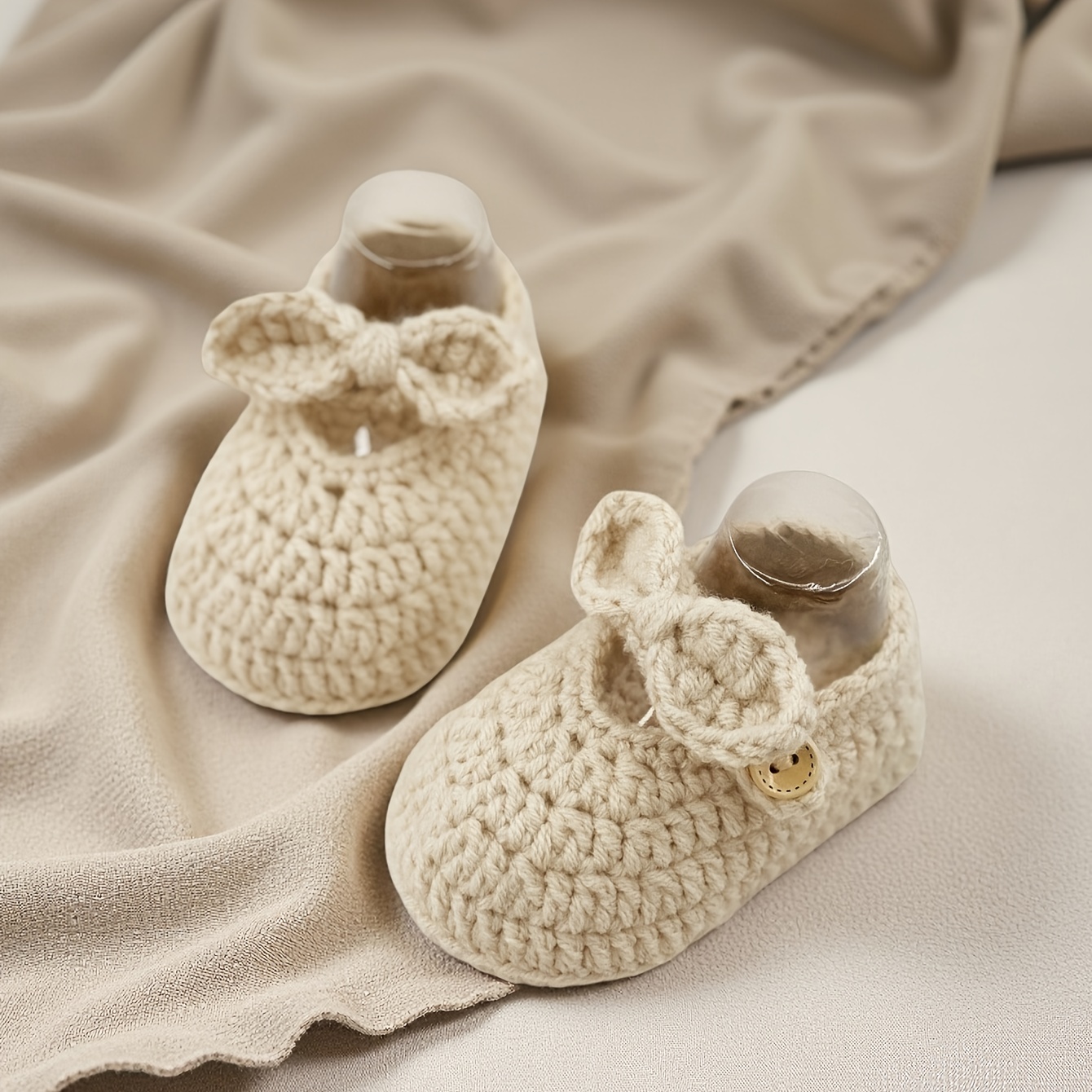 Baby Shoes Bowknot Handmade Crochet Knit Walking Shoes Floor Socks