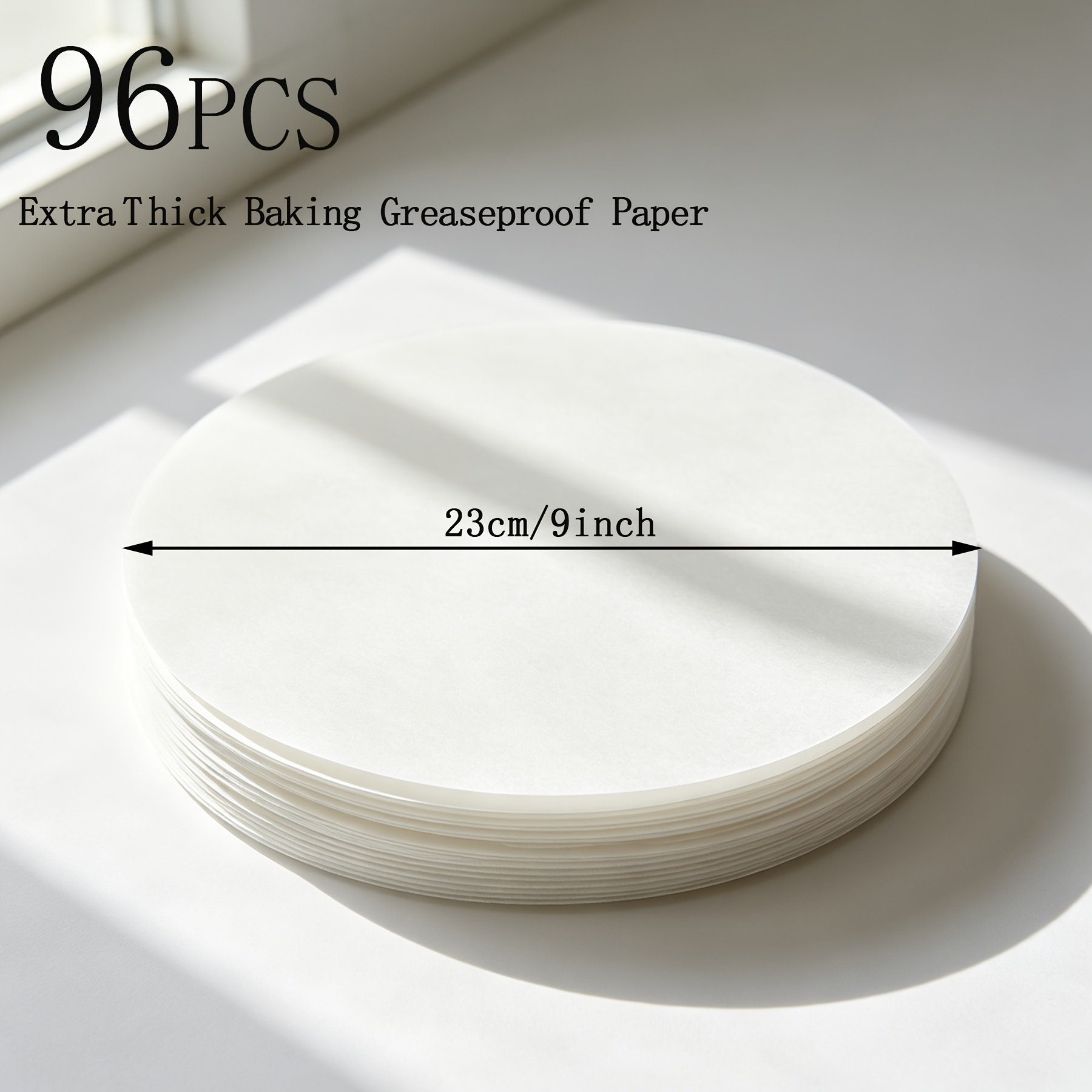 TEMU 96pcs Thickened Waterproof Double-sided Oil-proof White Round Baking Paper, Disposable And Wash-free Food-grade Material Cold And High