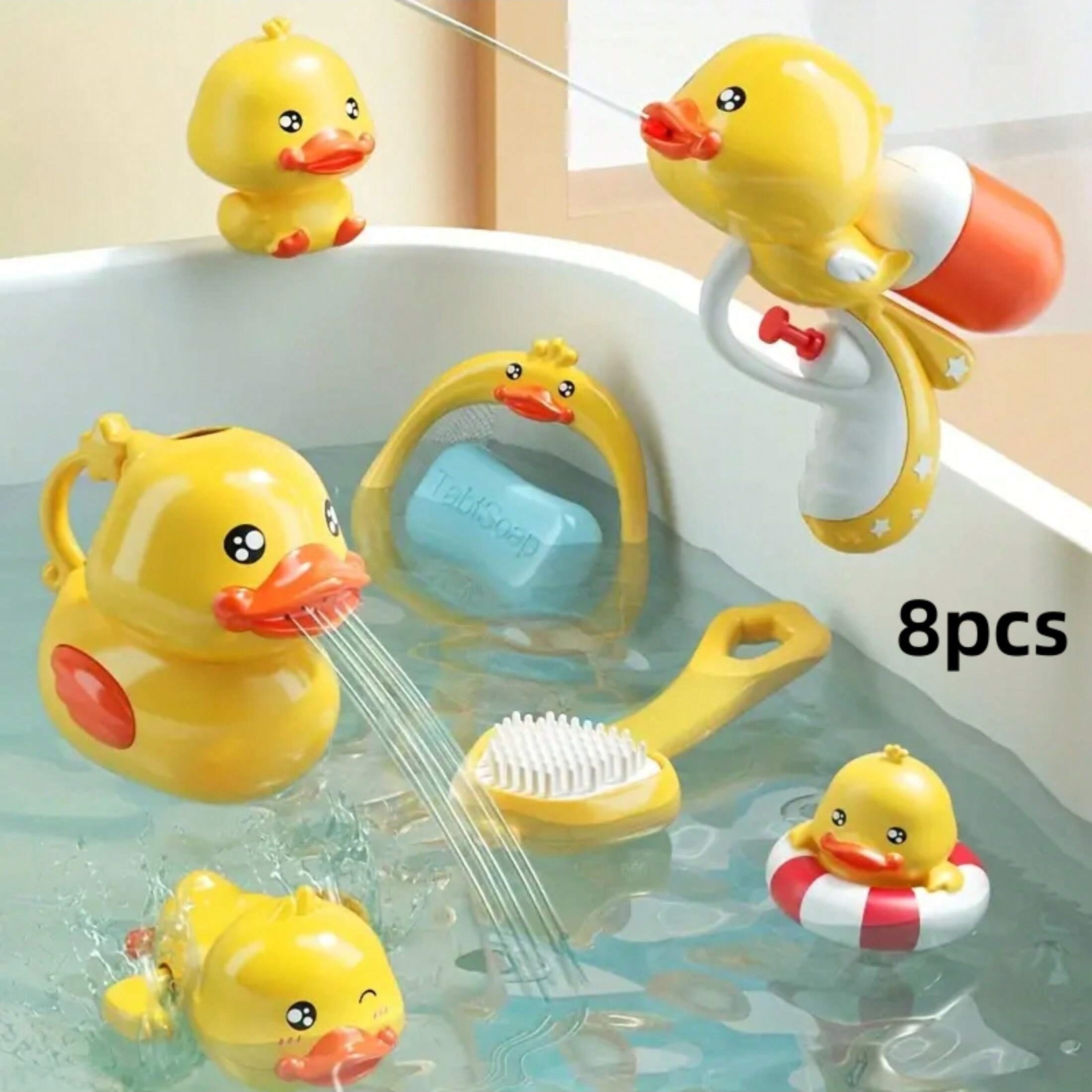 Juguetes de pato de baño, 12 piezas de patos de goma amarillos chirriantes  y flotadores, juguete de piscina para baby shower, para niños y niñas