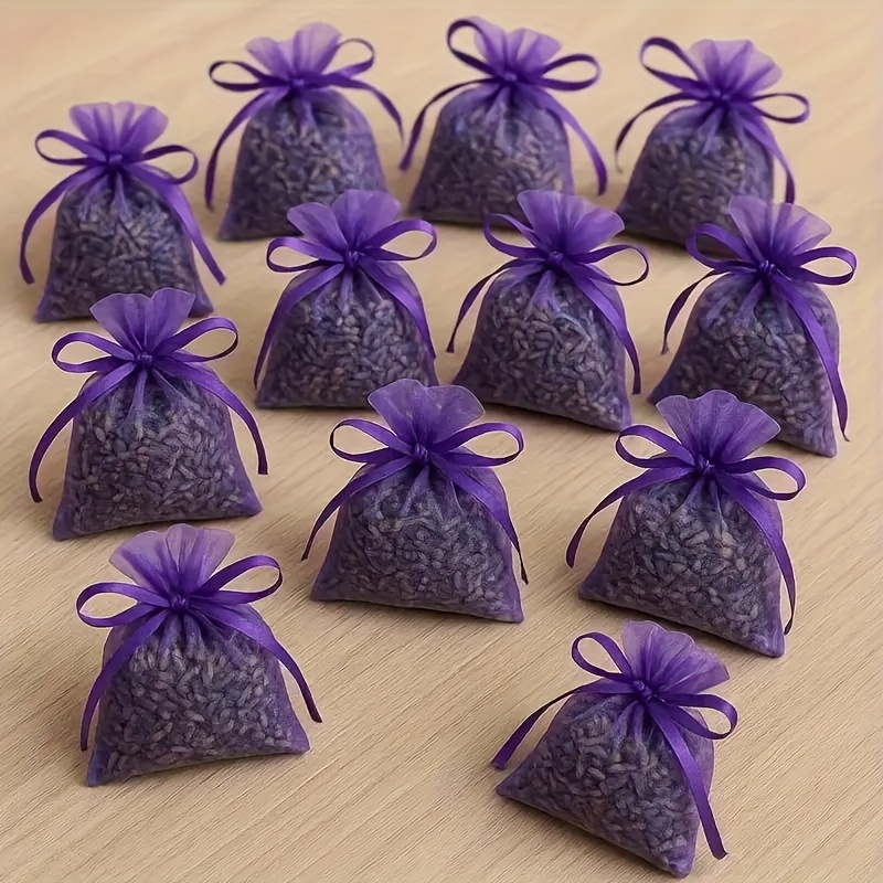 Natural Premium French-Style Lavender Sachet Set, 4pcs, Drawer and Wardrobe Fragrance Bags, Purple. The Best Gift for Girls. A Home Essential. Authentic 5A Grade Lavender Flower Seeds