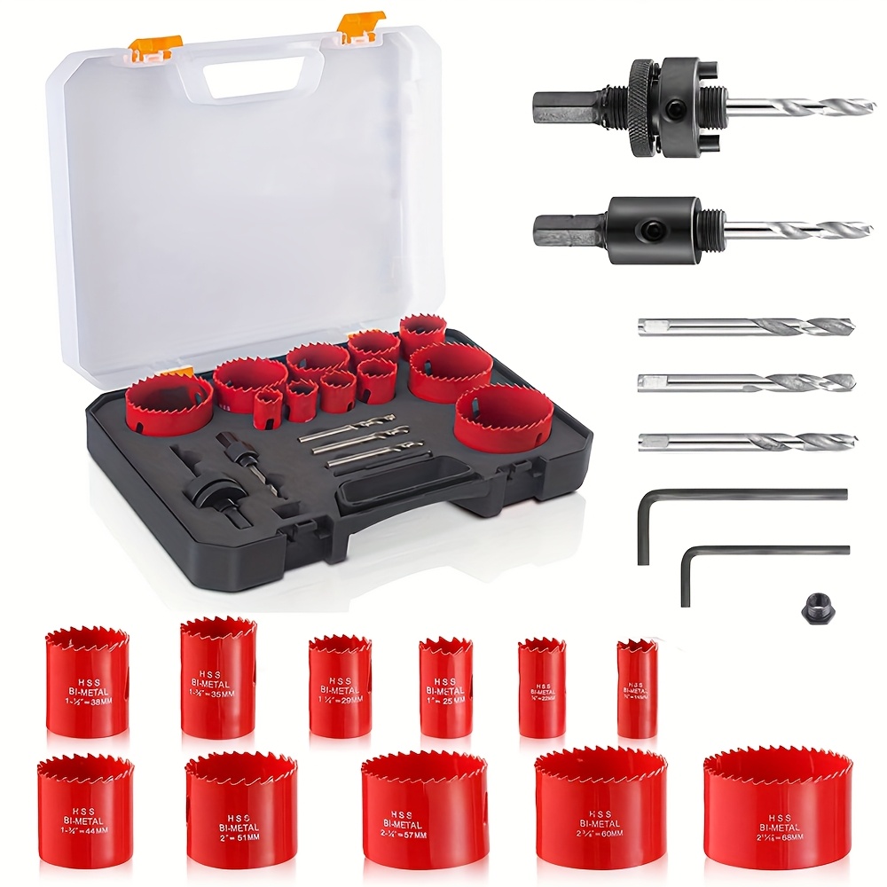 Image of 19pcs M42 Set, Hss High Hardness Metal Hole Drill Bit, Suitable For Metal, Plastic Pipes, Plates, Wood, Etc