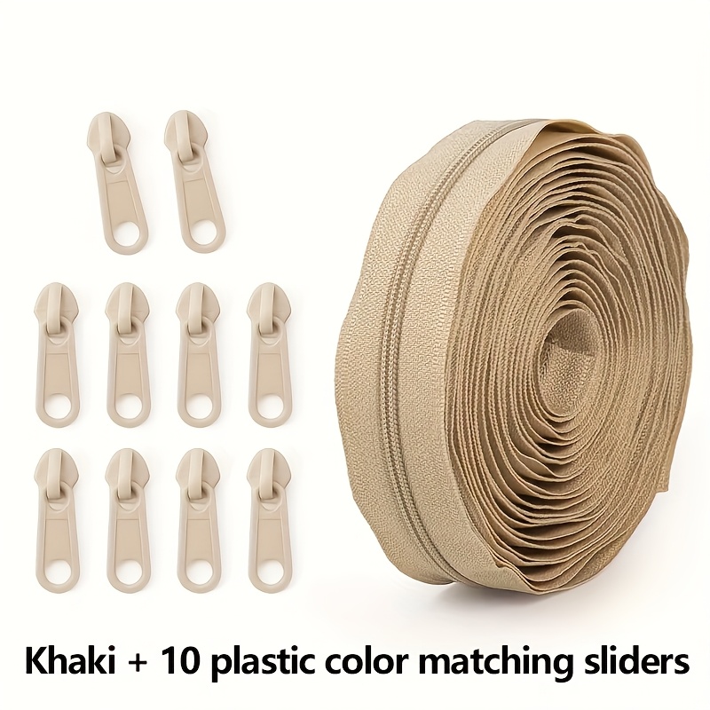 TEMU 5M/196.85 tommer Zipper #3 Zipper Nylon Zipper Tape for syning avposer Garmenter Nylon Coil Zipper for DIY syning Håndverk Erstatnings Zipper