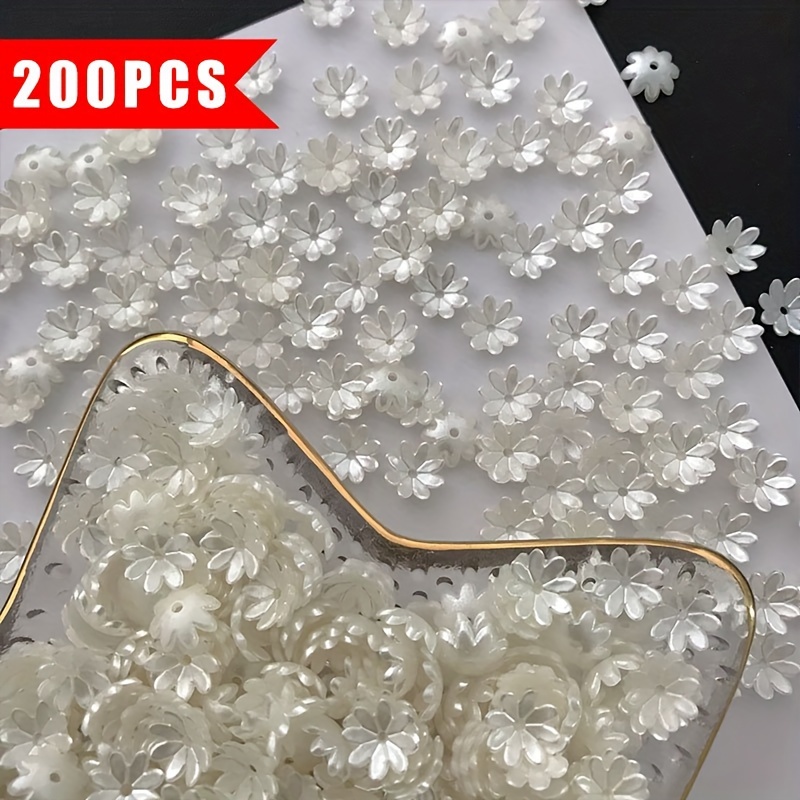 Image of 200pcs 1mm Pearlescent Flower Beads For Jewelry Making Handmade Diy Ancient Style Hairpin Shaking Hair Accessories Clothes Decors