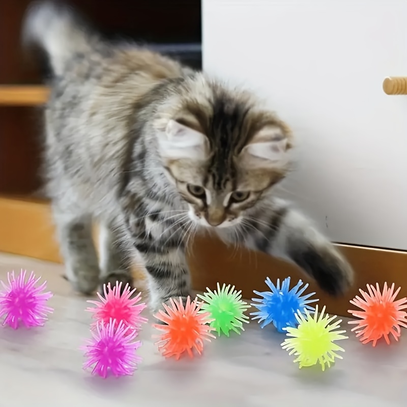 12 pack interactive cat toy balls wall climbing sticky suction cup rubber play balls self rolling self entertainment stimulating activity toys without batteries for indoor play Product details 0