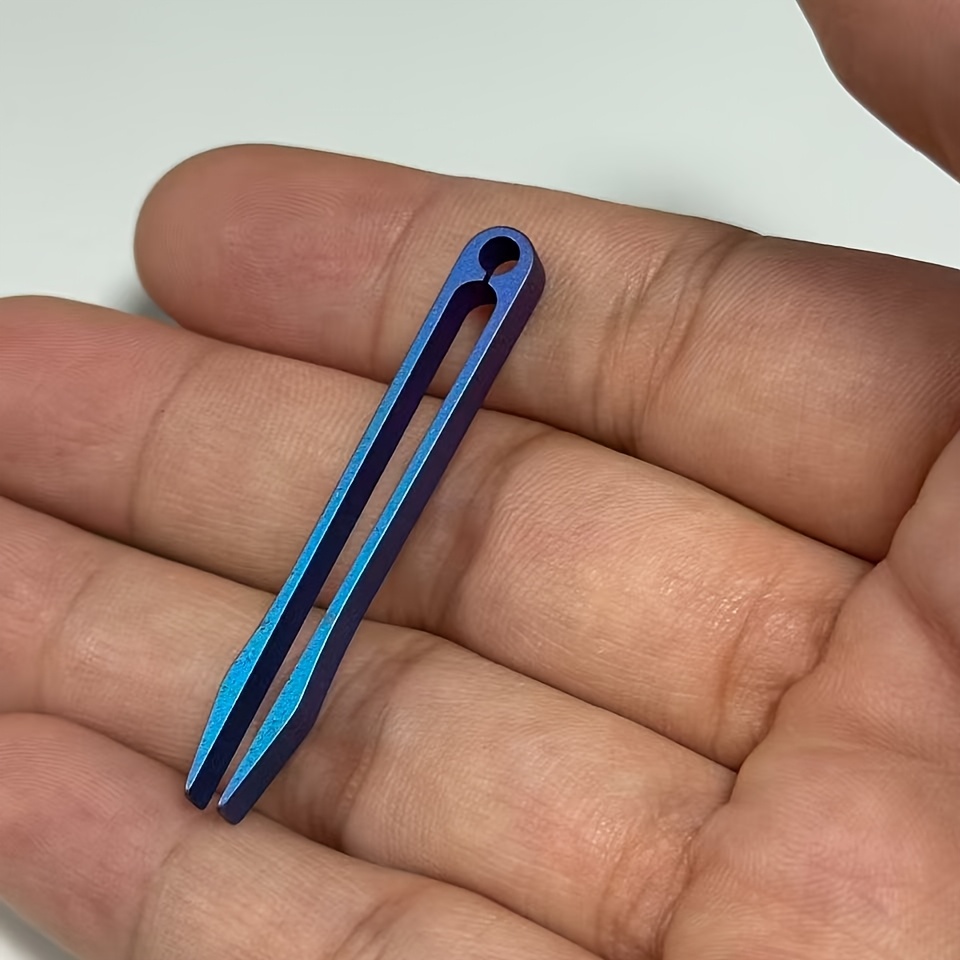TEMU Titanium Alloy Spring Mini Tweezers Lightweight Anti-slip Portable Edc Small Clip