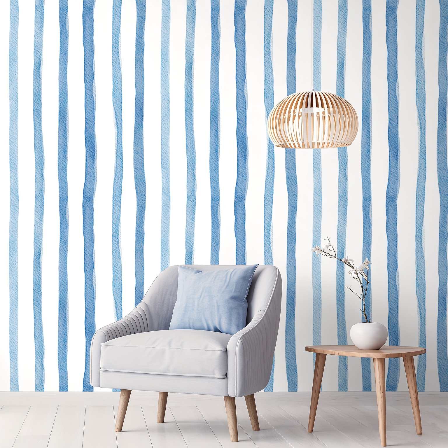 Image of 1pc, 17.7 X 118 In, , Striped Wallpaper, Modern Removable Wallpaper, Vinyl Contact Paper For Walls, Bedroom, Home Decor