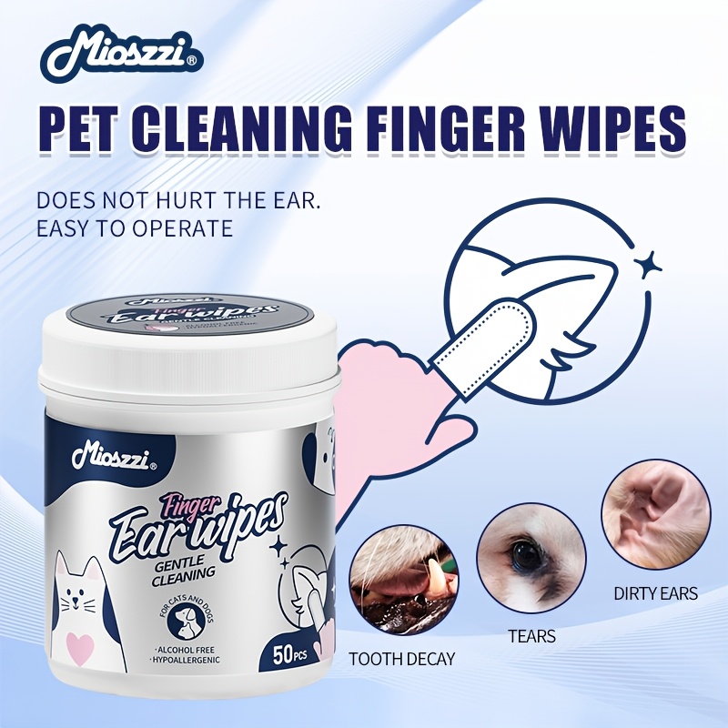 Image of Mioszzi Cat And Dog Grooming Wipes Pet Ear And Teeth Cleaning 2-in- Wipes, For Tartar And Plaque Reduction, Gentle Teeth And Gum Care Cleaning Ear Dirt Remove 50ct-1pack/100ct-2pack