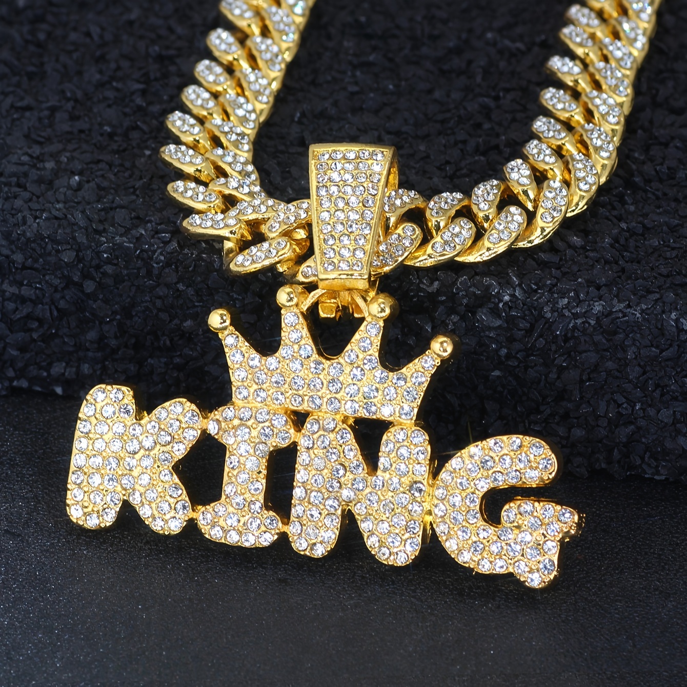 

1pc Pendant Necklace Ice - Hip-hop Unisex Jewelry, Alloy & Pendant, For Men And Women