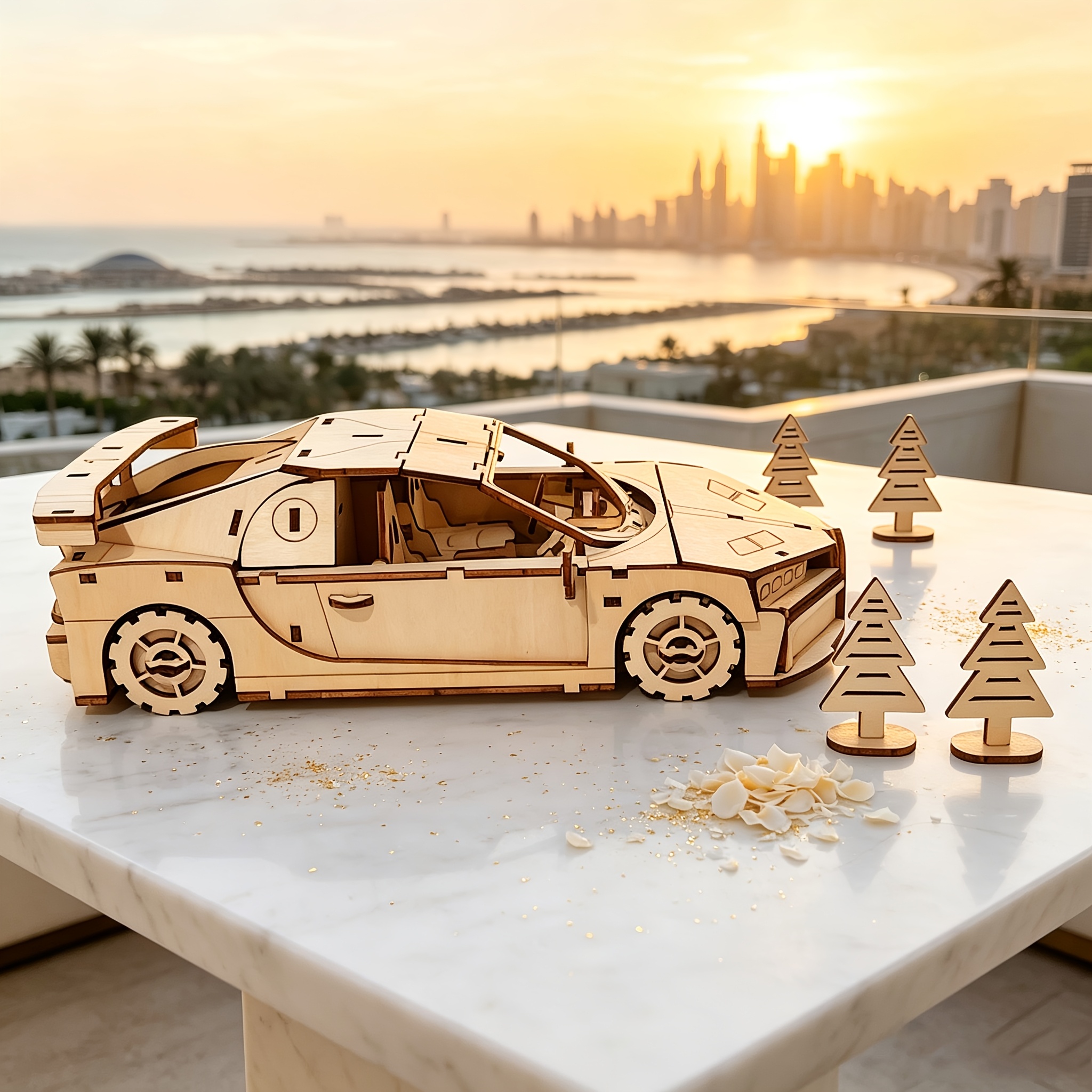 Modern Supercar 3D Wooden Puzzle Set