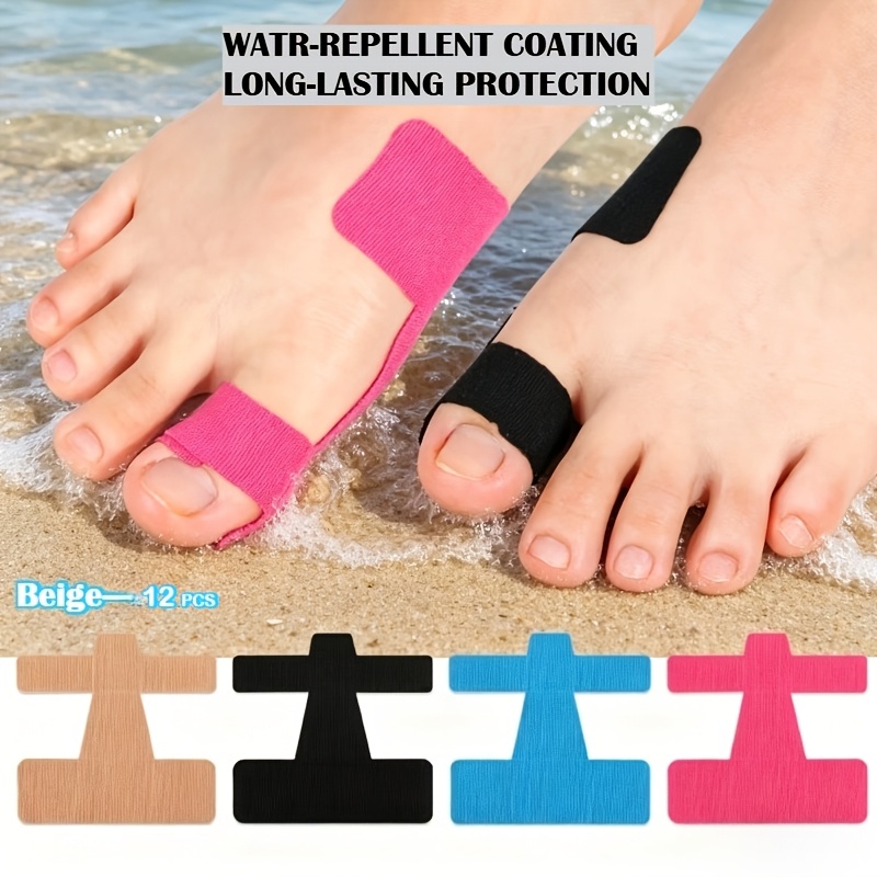 Suitable For Toe Valgus & Support - Pre-cut Toe Patches With Hook Design & , Breathable Suitable For,,, Sports, Adhesive Hook Closure