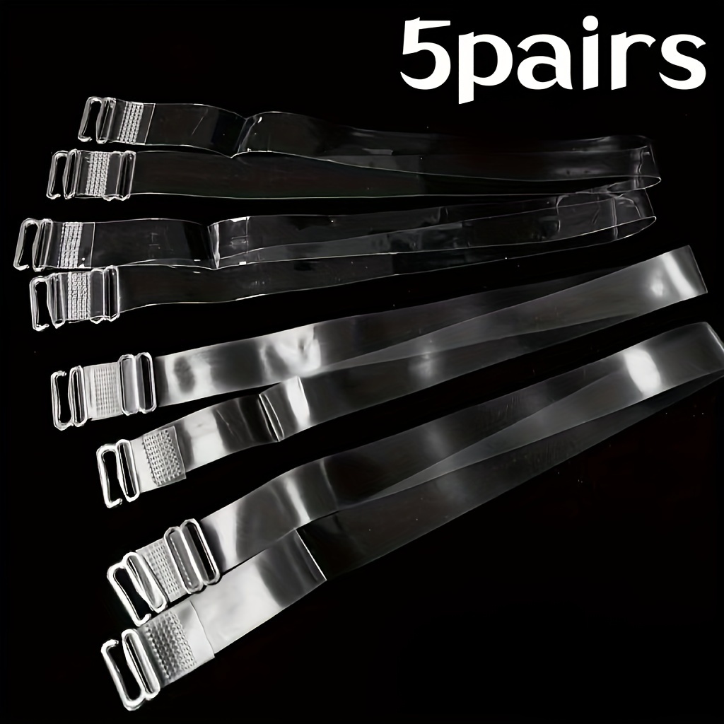 5 Pairs Clear Bra Straps Adjustable Invisible Non-slip Bra Strap