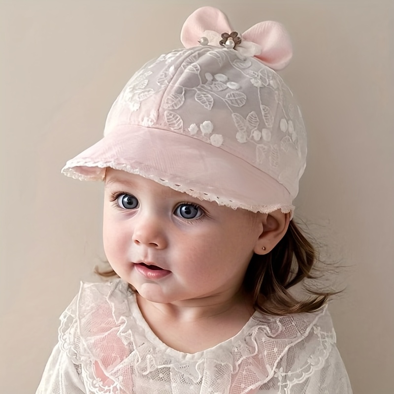 1pc Children's Hat, Summer Lightweight Baseball Cap For Boys And Girls, Wide Brim Sun Hat With Cute Bow, Soft Brim Baby Hat For Daily , Outdoor Sports, Beach, Suitable For Children 6-24 Months