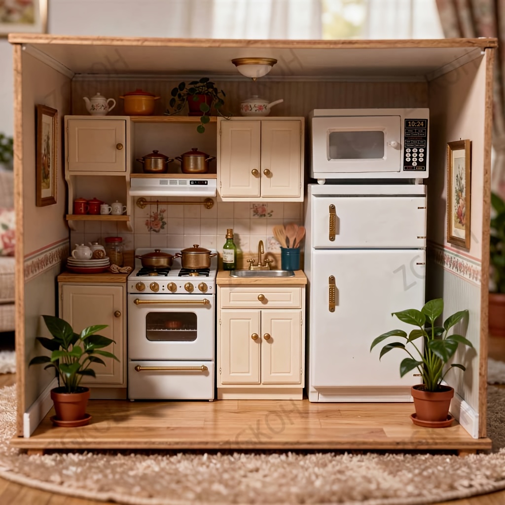 Réfrigérateur de maison de poupée SALALIS - Miniature 1:12 - Accessoire de décoration pour mini