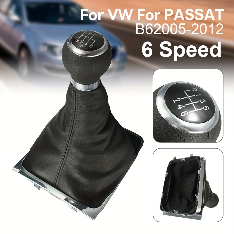 

1pc 6 Speed Manual Gear Shift Knob Lever Stick Shifter Gaiter Boot Cover Accessories Pu Leather For Vw For Passat B6 2005-2012