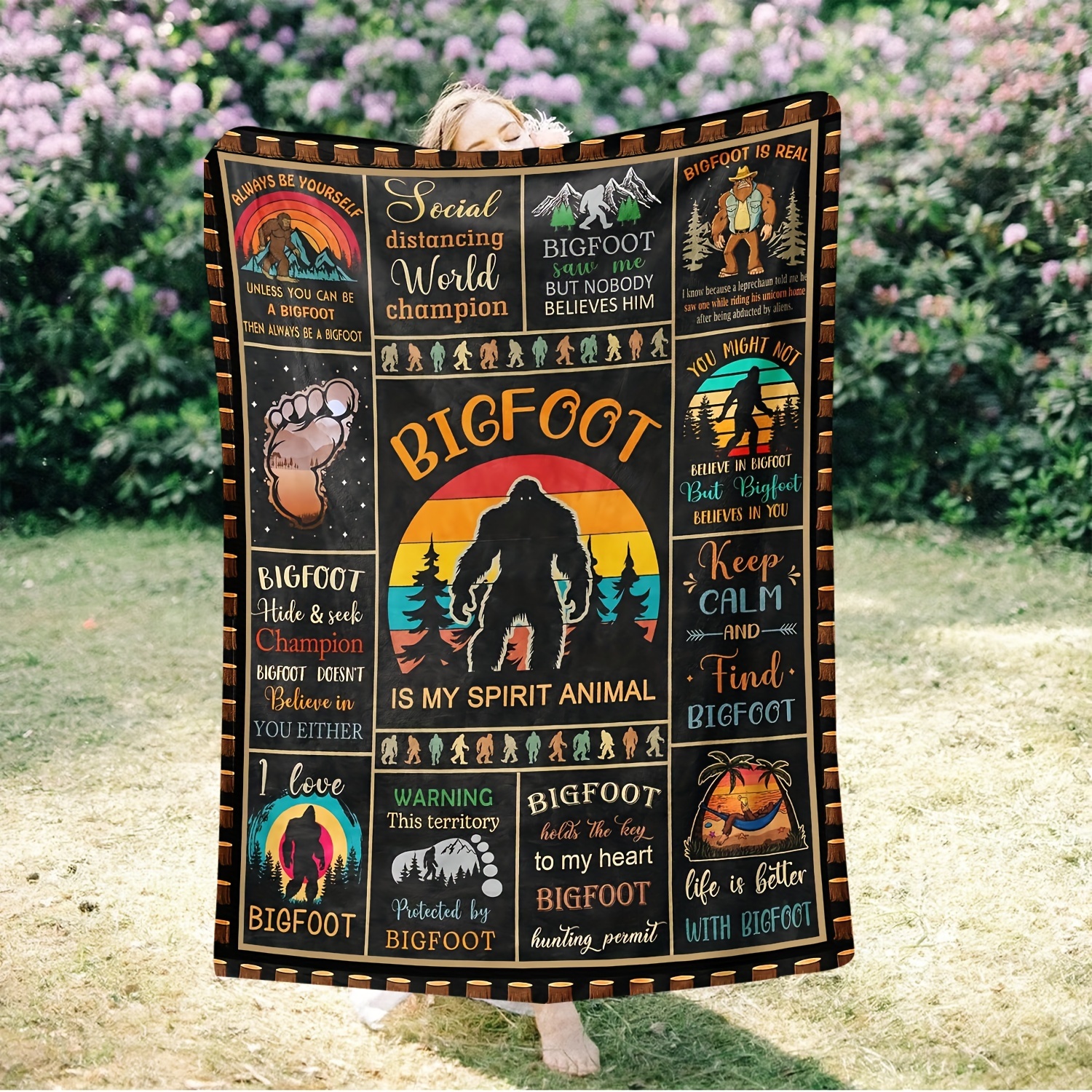 

Bigfoot Blanket – Knitted Polyester Blanket – Camping Sofa For – Unique & Bigfoot Pattern