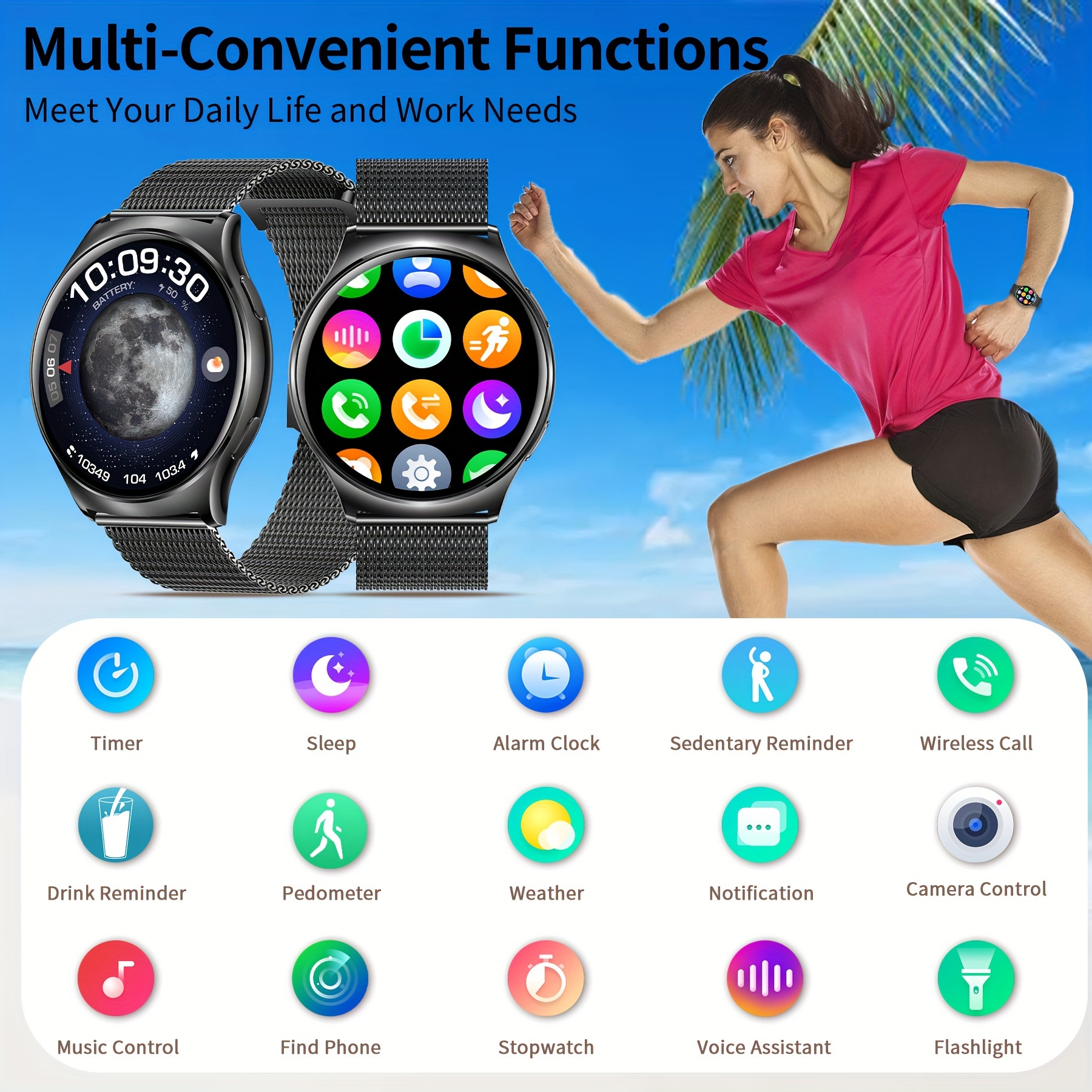 Relojes Deportivos Smartwatch Mujer Bateria Larga Duracion Reloj