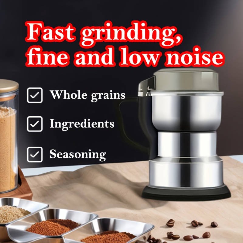 A Multifunctional Electric Grinder, Suitable for Grinding Grains And Spices, Equipped with a US Plug, Ideal for Home Kitchen Use (Not for Wet Grinding)
