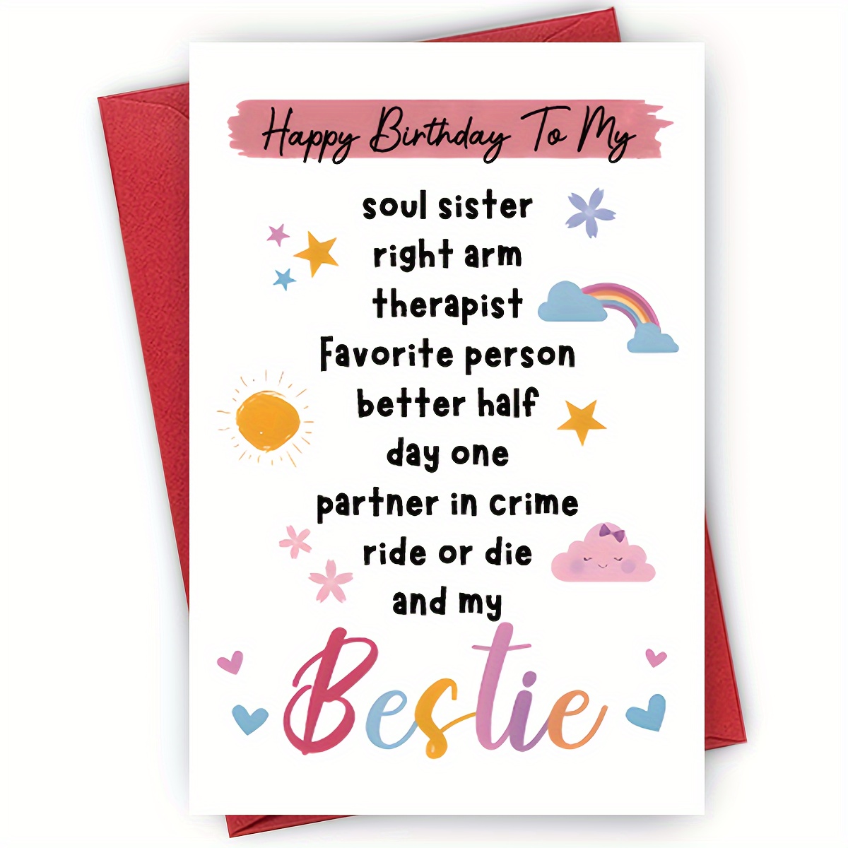 

Birthday Greeting For Best Friend, Soul Sister & - Cartoon-themed Happy Birthday Note For Any Recipient - Playful And Heartfelt Animated Stationery To Celebrate Your Bestie's Special Day