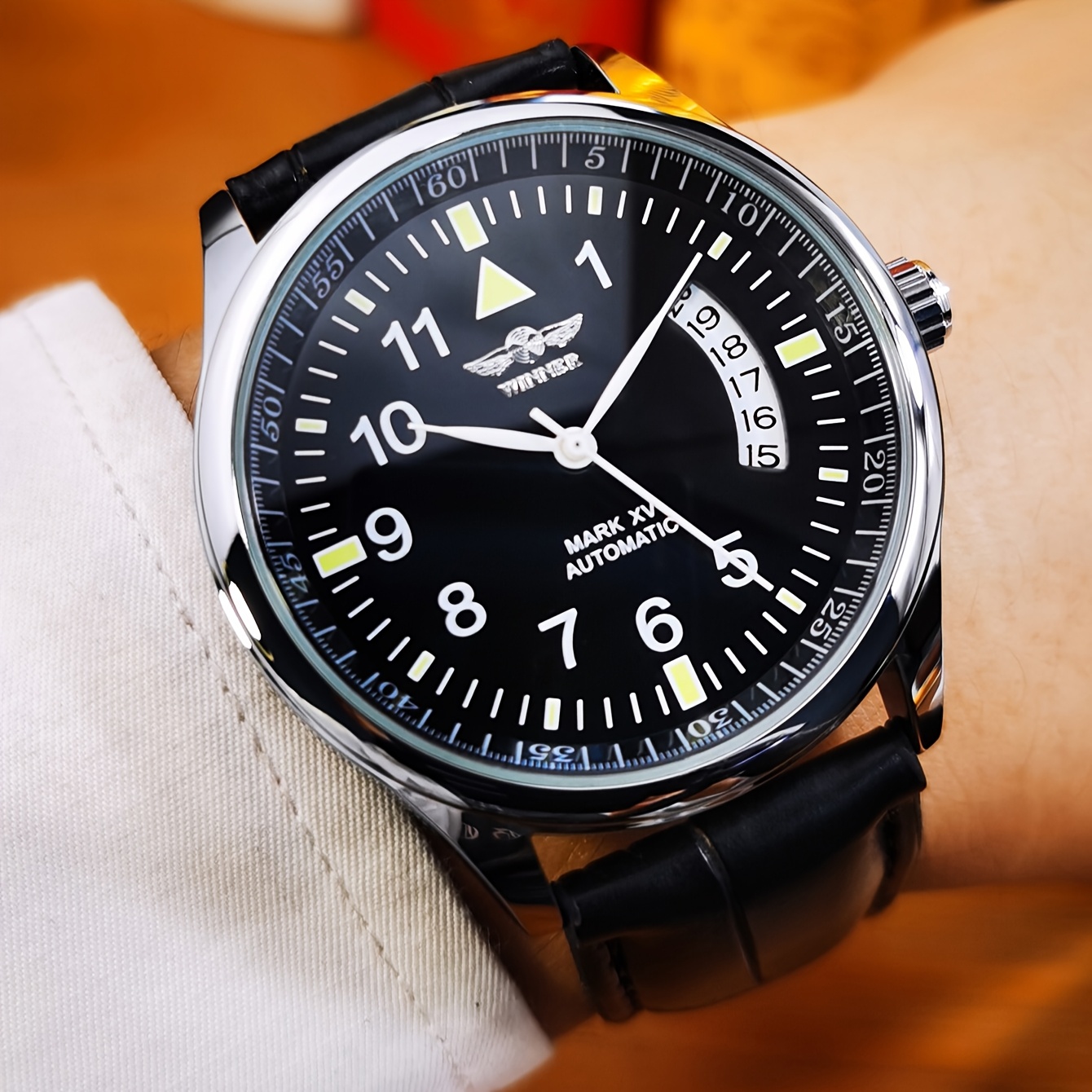 E-shop Klassische Business Automatik Mechanische Uhr für Herren Schwarz Minimalistisches Zifferblatt Lässiges Armband Top Marke Mode Herrenuhren