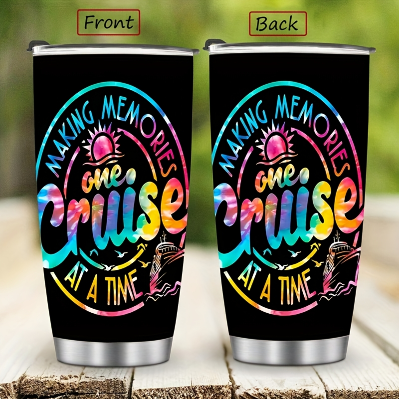 

1pc Cruise-themed 20oz Stainless Steel With Lid, Double-walled Insulated Travel Mug, 304 Material, Ideal For Outdoor Activities, Gift