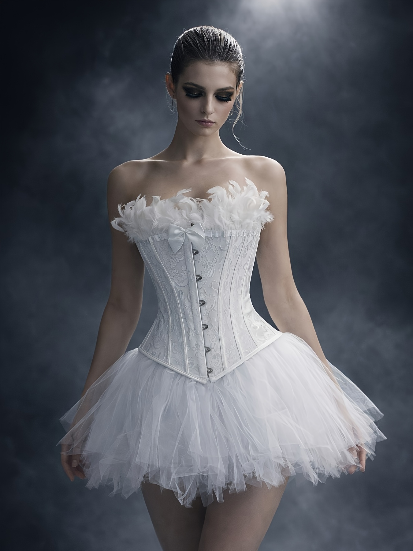 dark gothic style jacquard corset top tulle tutu skirt - Temu Canada