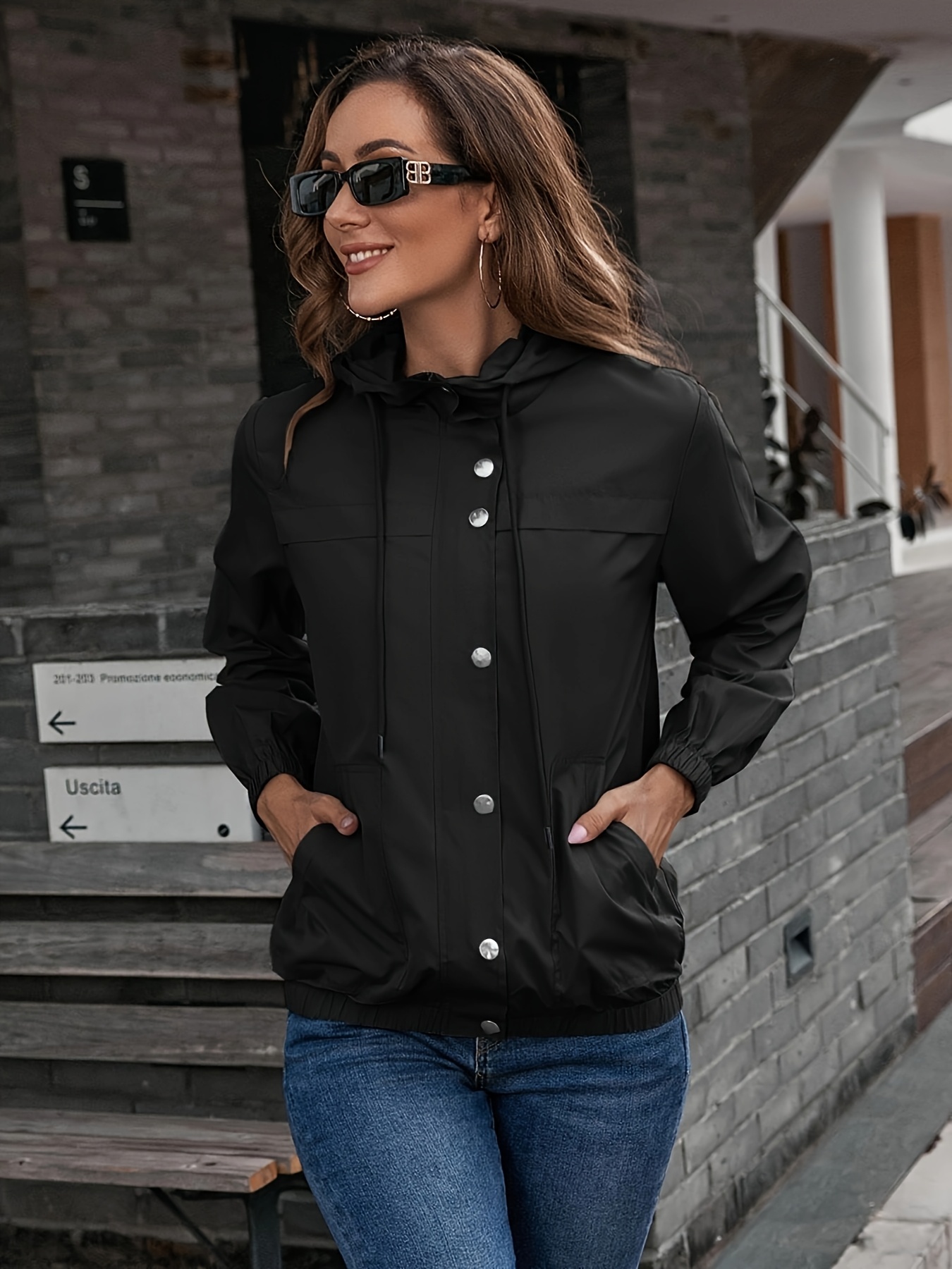 Chaqueta con capucha para exteriores, resistente al viento, nueva y elegante
