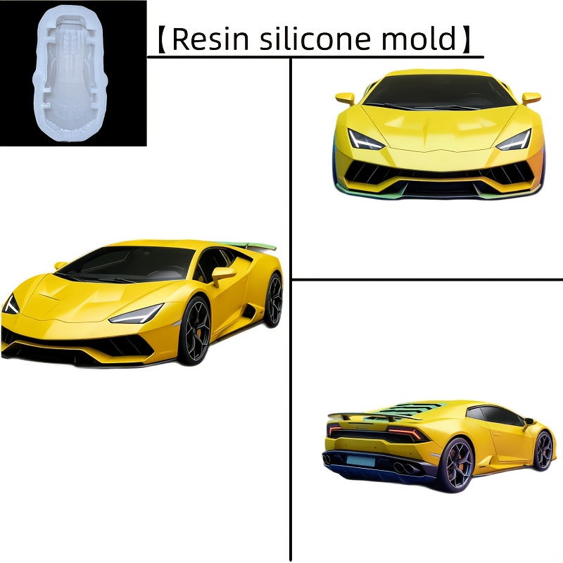 TEMU ["Moule en silicone de résine] Moule en silicone Supercar, réutilisable pour la résine, bougies parfumées, savon en plâtre, en et autres