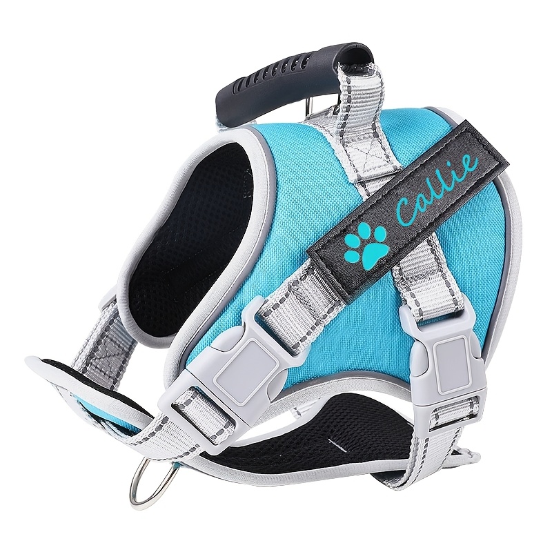 TEMU 1pc Personalized Custom Reflective Vest-style Harness, Pet Chest Harness For Small And Large Dogs, Suitable For Multiple - Walking, Training,