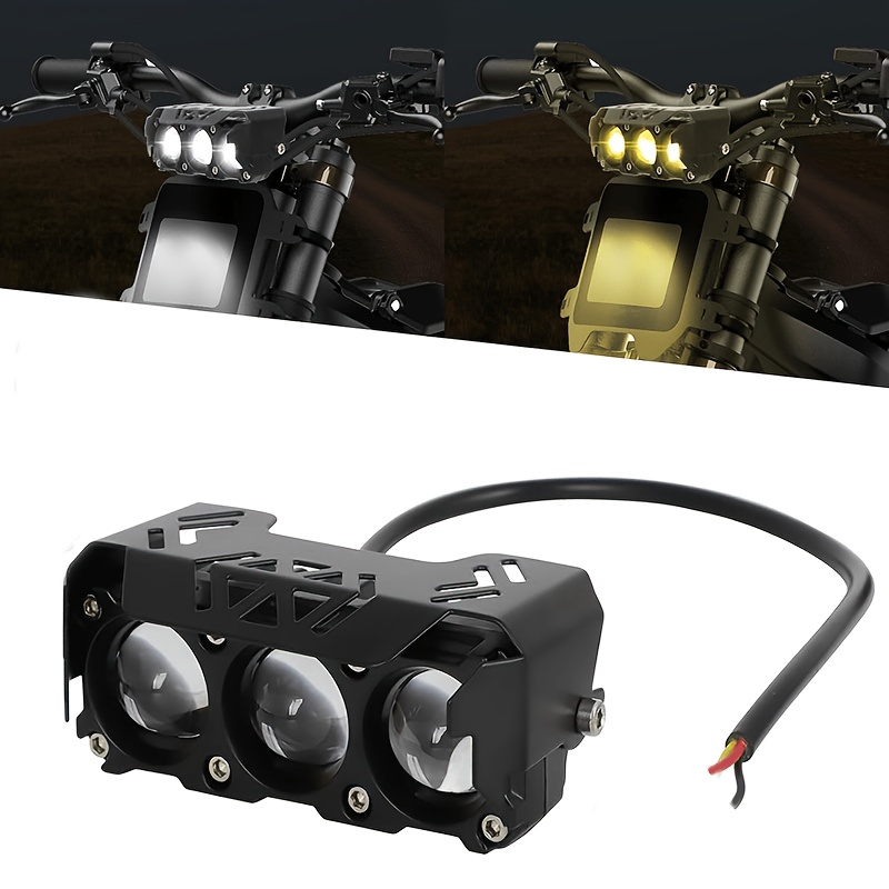 TEMU Easy-to-install Motorcycle Led Night Light With 3 Lenses For Work And Auxiliary Lightingâuniversal Fit For Multiple Vehicle Types