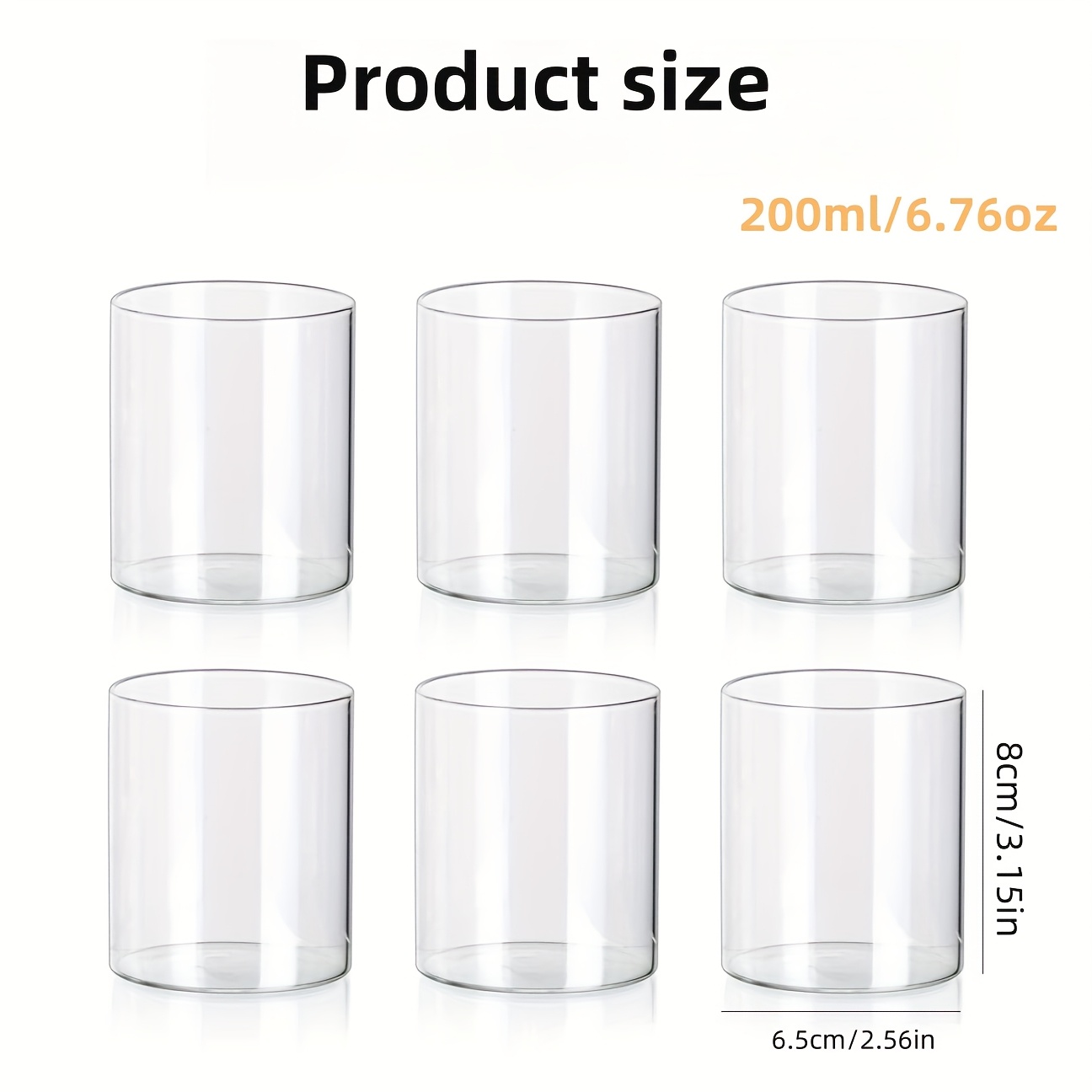 Image of 6pcs High Hydroponic Flower Vase Borosilicate Glass Candle Holder Transparent Home Decor Windproof Candle