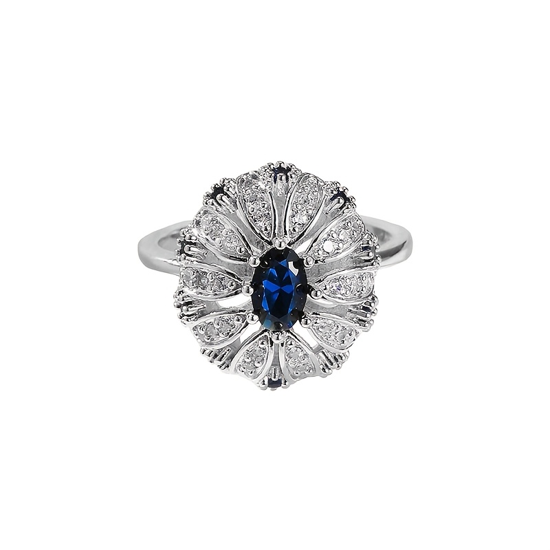 Women's European Vintage Court-Style Ring with Sparkling CZ
