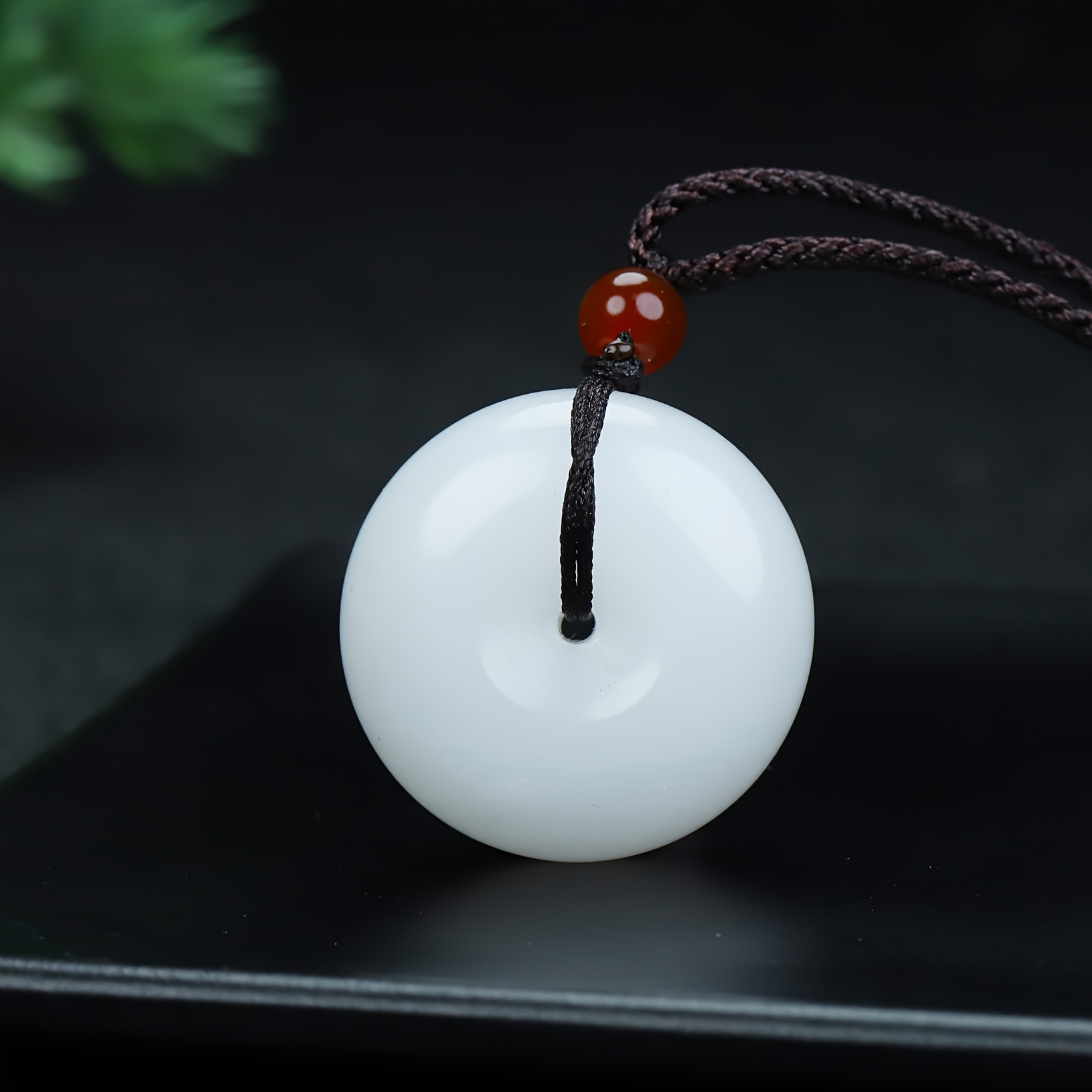 Natural Stone Peace Charm Pendant, Unisex Necklace