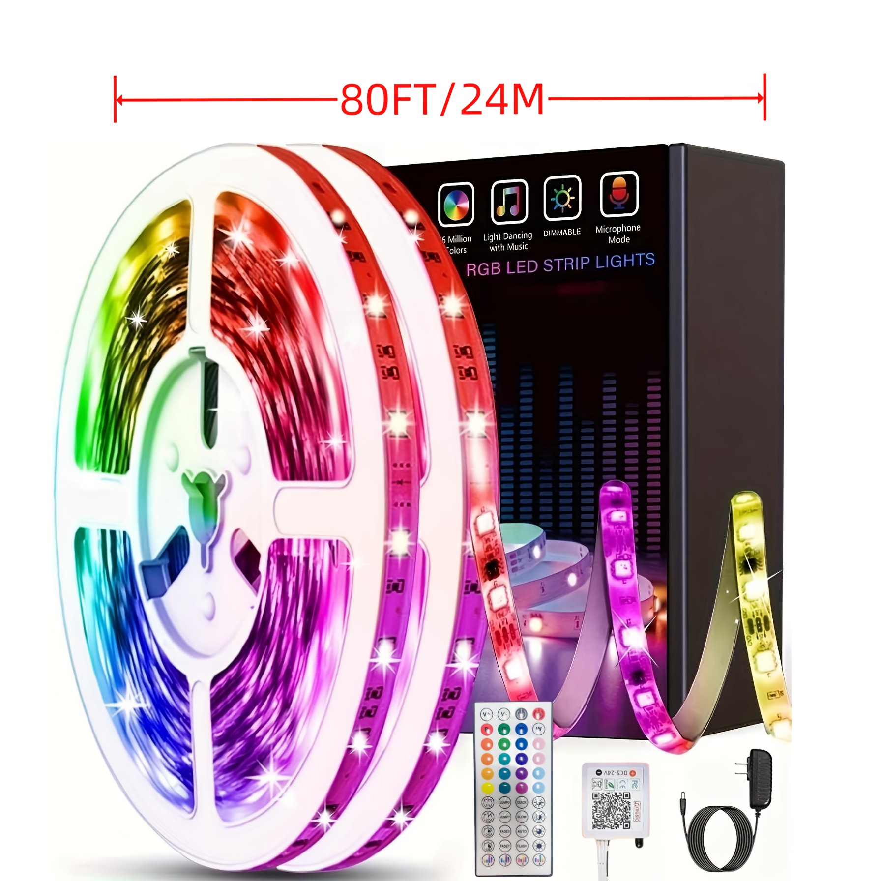 Led Strip Lights For Bedroom Music Sync Color Changing Rgb - Temu