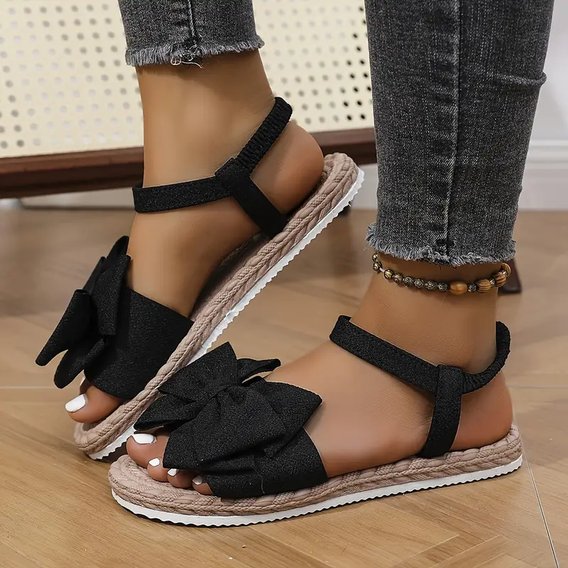 womens slip on sandals breathable flat shoes with slip on closure open toe summer in black beige cushioned insole for casual formal casual attire womens footwear ladies shoes and sandals Product details 1
