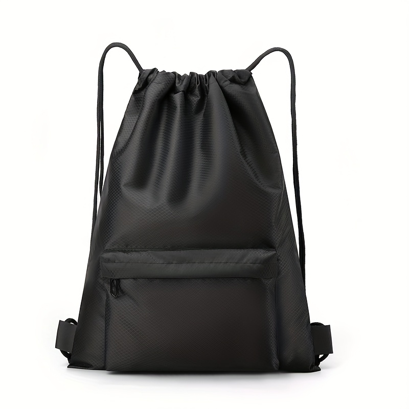TEMU 1pc Customizable Drawstring Backpack With Personalized Name/logo/design - Durable Polyester Gym Bag, Multiple Pockets & Adjustable Drawstrings,