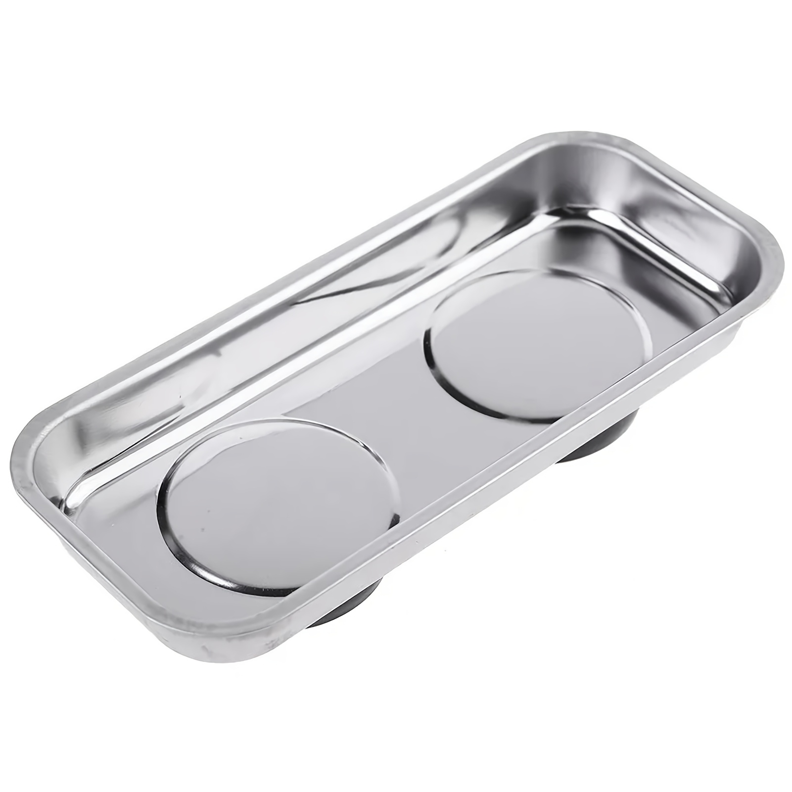 TEMU Soporte magnético para bandeja con tuercas de tornillo, bandeja multiusos de acero inoxidable para obra, garaje, oficina y hogar