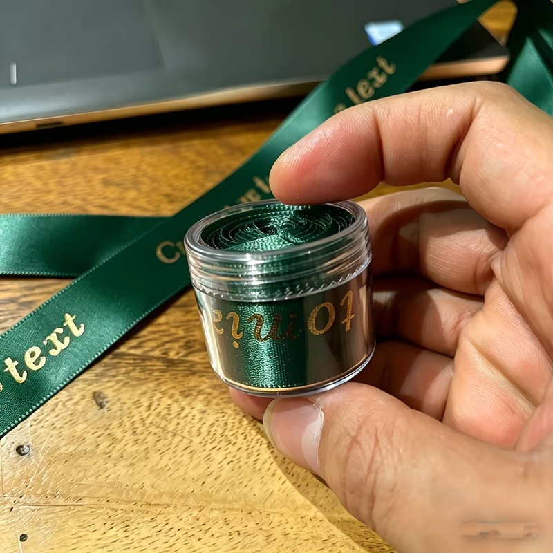 TEMU Custom 1pc 300cm X 2.5cm Self- Your Text Gift Wrapping Ribbon, Made From High-density Premium Material With Stamping. Packaged In A Transparent