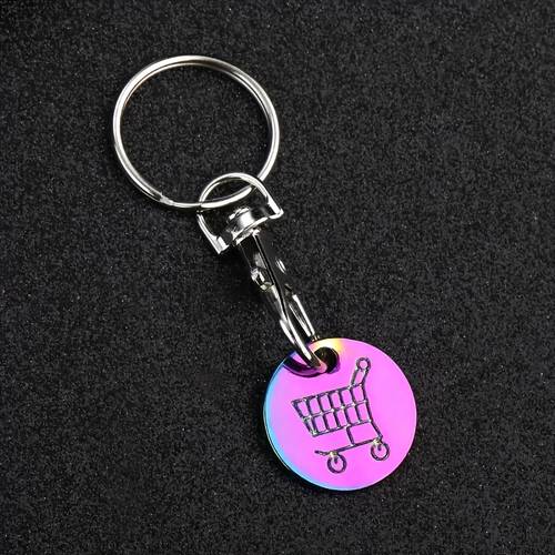 1pc alloy with supermarket hand pushed shopping cart laser logo pendant