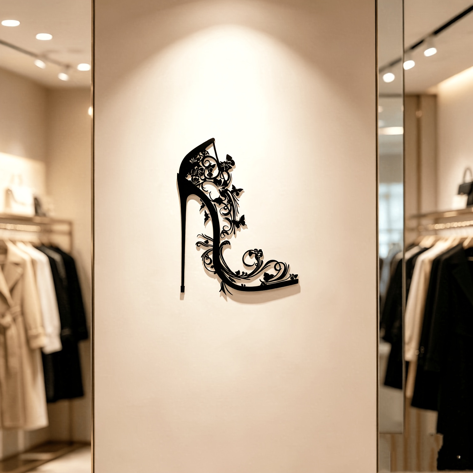 TEMU [2d Flat] High-heeled Shoe-shaped Wall Sculpture - Stylish Decoration For Indoor And Outdoor Use - Elegant Gift For Weddings And Valentine's Day