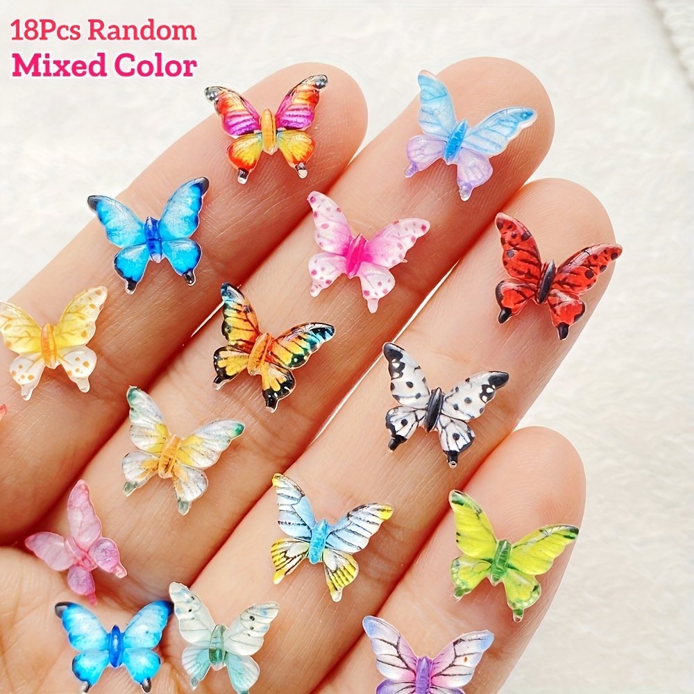 18/28/38/48pcs Set Of Sparkling Resin Mini Multicolor Nail Charms - Suitable For Nail Art, Jewelry Crafts, Wedding Decorations, Insect-themed Scrapbooking, Mini Multicolor Random