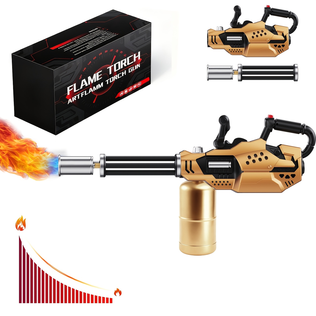 TEMU Propane Torch Weed Burner, Heavy-duty Weed Torch , Detachable Powerful Propane Torch For Weeding, Garden, Wood, Ice, Snow, Melting, Perfect Gift